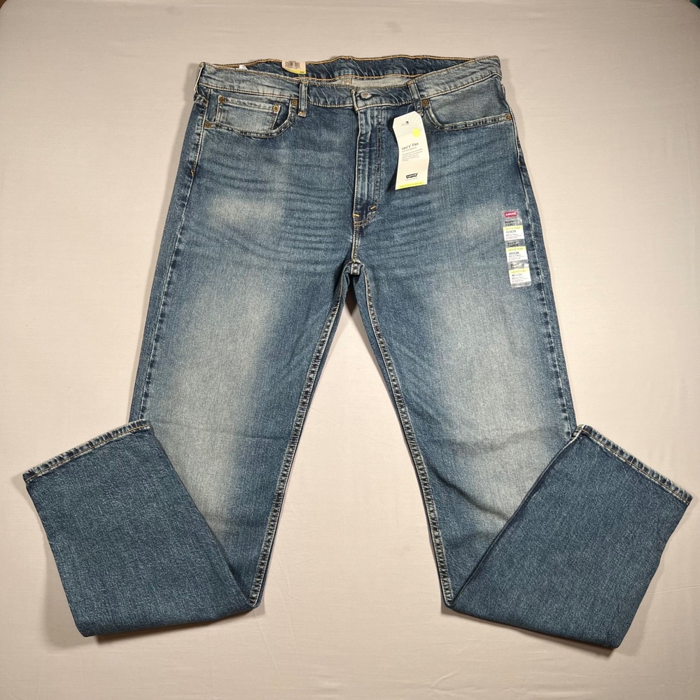 Levis‎ 502 Taper Mens Jeans 40x36 Blue Medium Wash Flex Stretch Denim New
